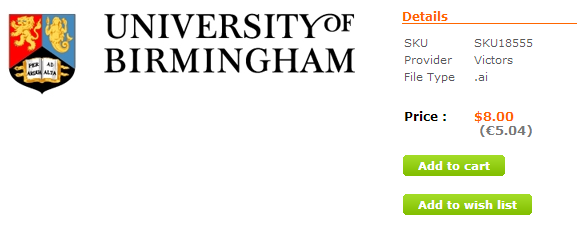 university logo being sold