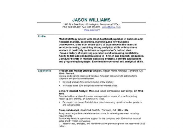 personal statements on resumes