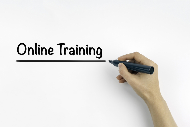 Hand with marker writing: Online Training